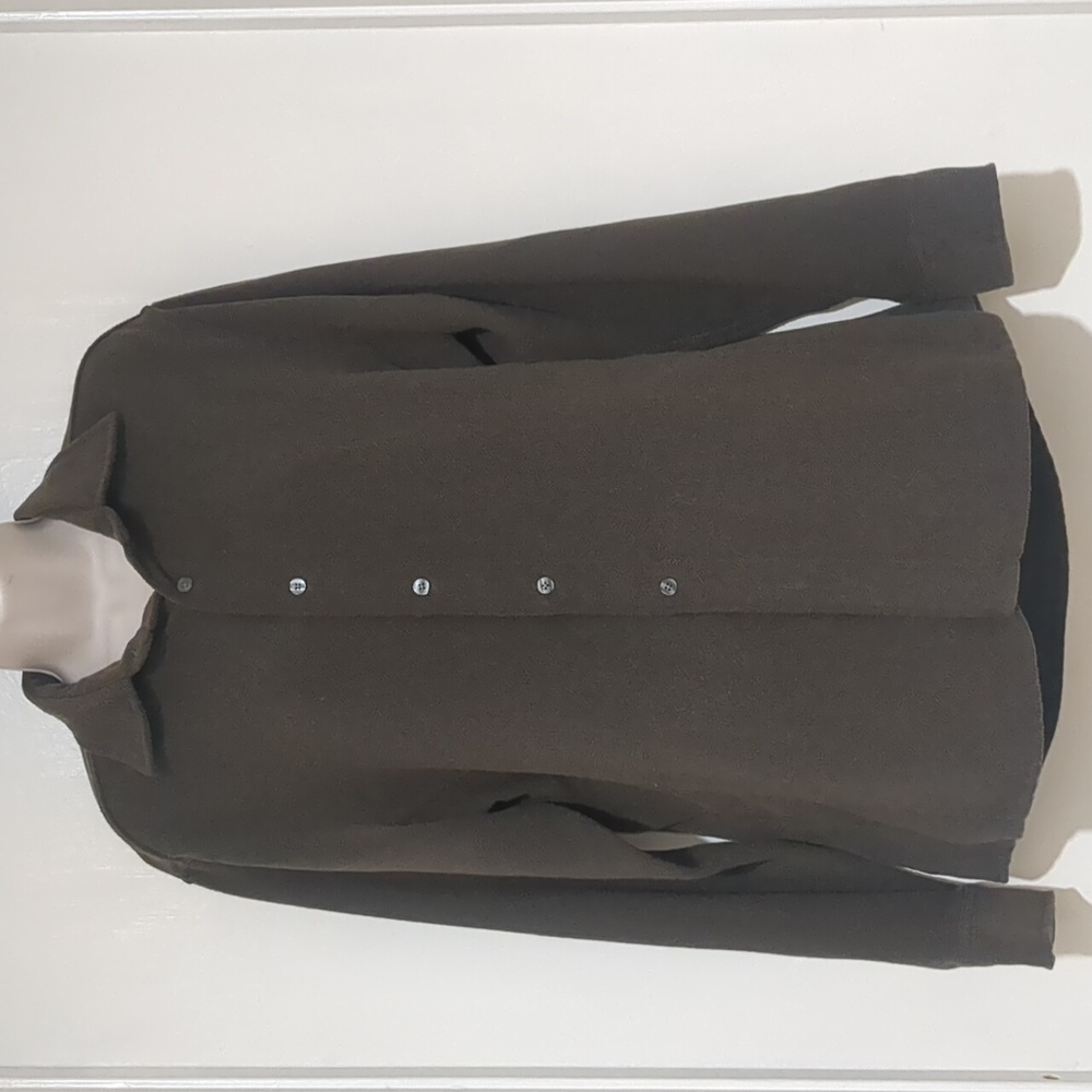 Donna Karan brown blouse coat women size Medium